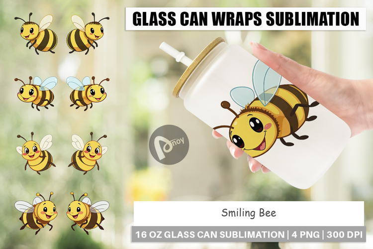 Glass Can Smiling Bee