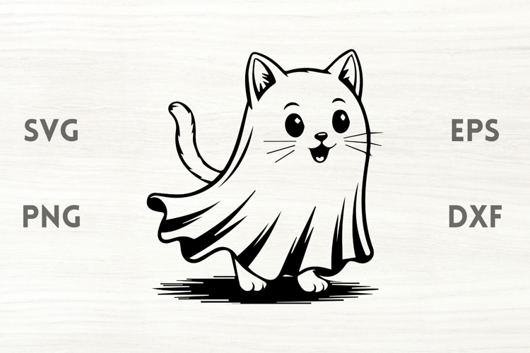 Smiling Cat Ghost SVG