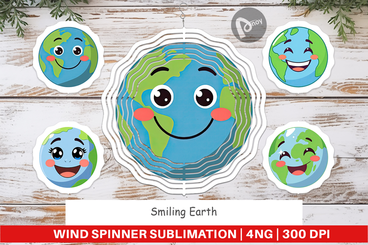 Wind Spinner Smiling Earth