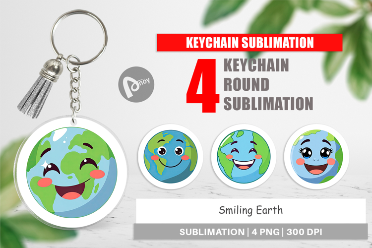 Keychain Smiling Earth