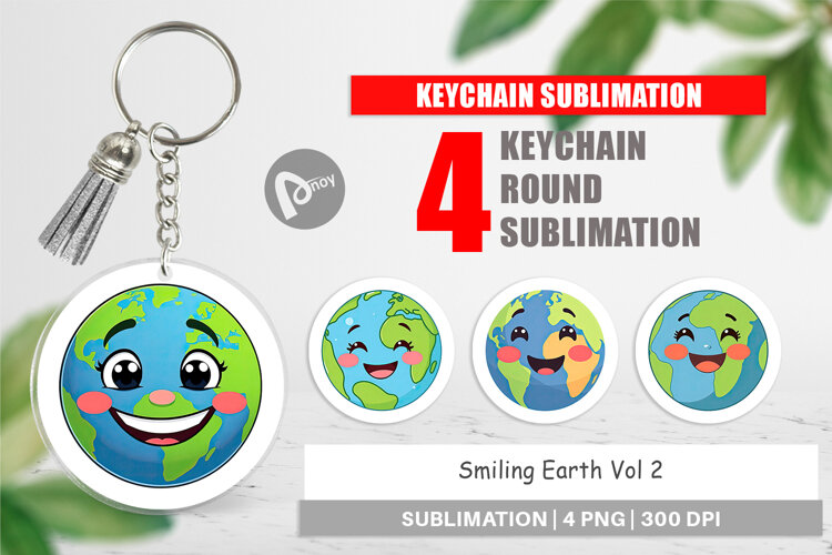 Keychain Smiling Earth example image 1