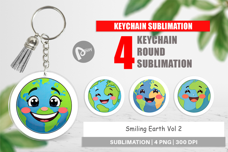 Keychain Smiling Earth