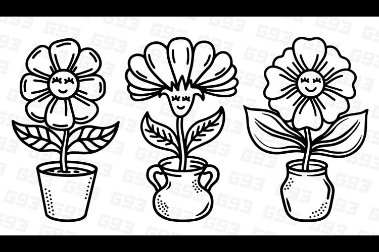 Smiling Flowers Illustrations