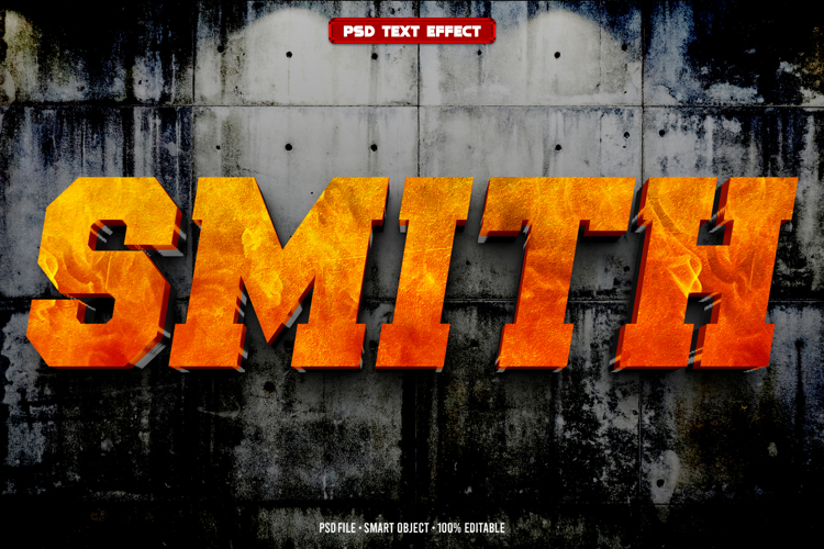 Smith 3D editable text effect