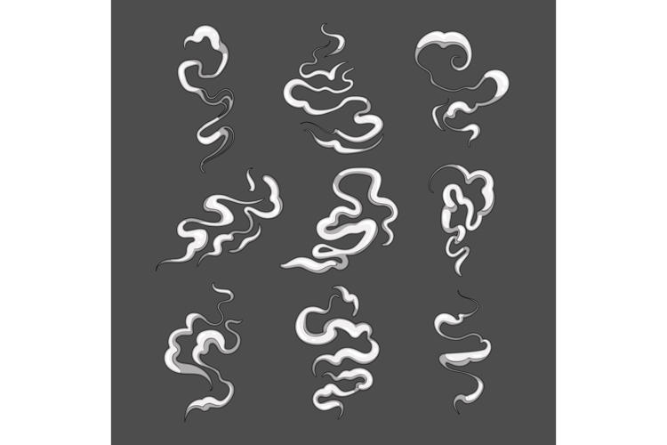 Collection of stylized smoke effect elements