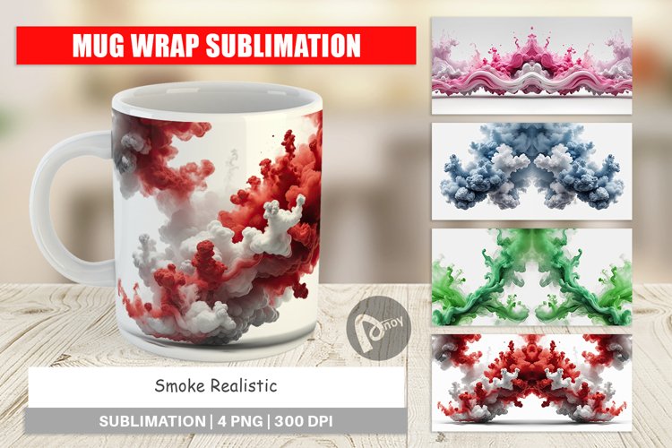 Mug Wrap Design Smoke Realistic