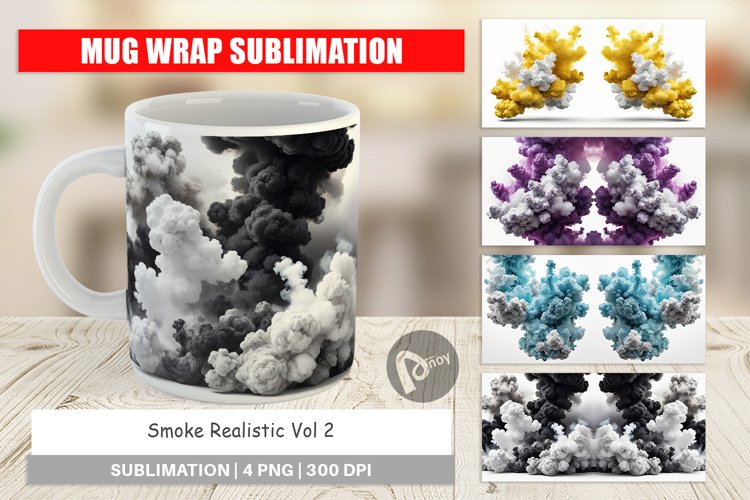 Mug Wrap Design Smoke Realistic