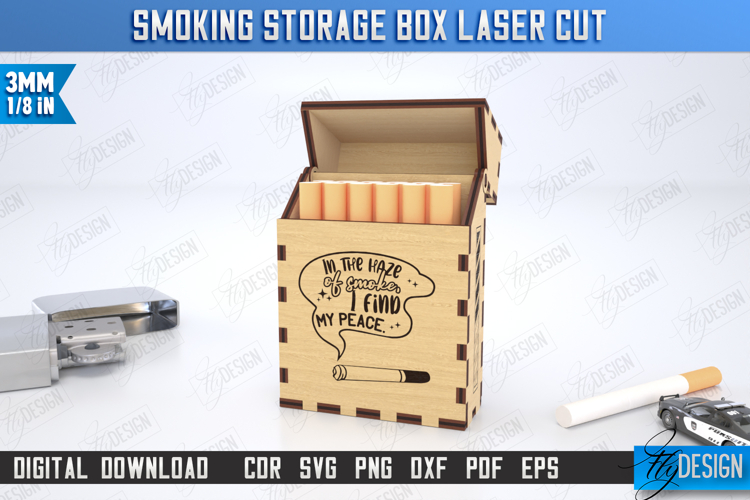 Smoking Storage Box Laser Cut | Cigarette Box | Tobacco Box
