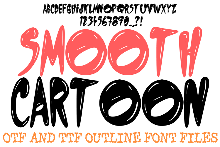 Smooth Cartoon Alphabet Font Lettering ABC OTF TTF Type