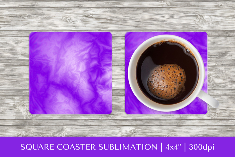 Purple marble texture square coaster sublimation design 003