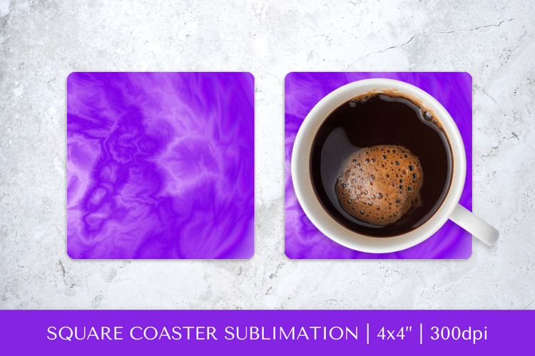 Purple marble texture square coaster sublimation design 004