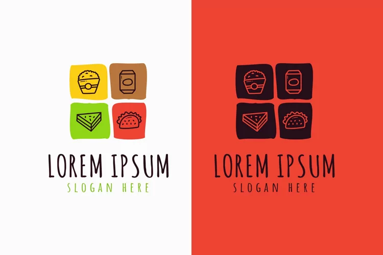 Snacks Colorful Logo Illustrations