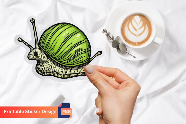 Snail Sticker, Cartoon Snail Sticker, Snail Vinyl Sticker