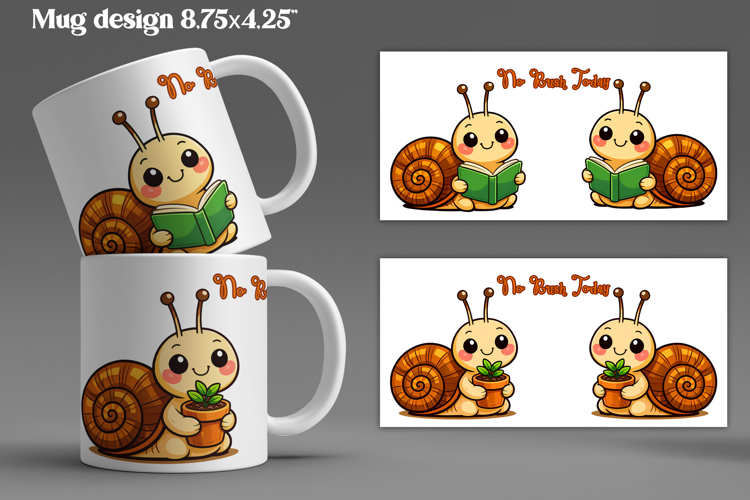 Cozy snail mug wrap design | Funny animal mug sublimation