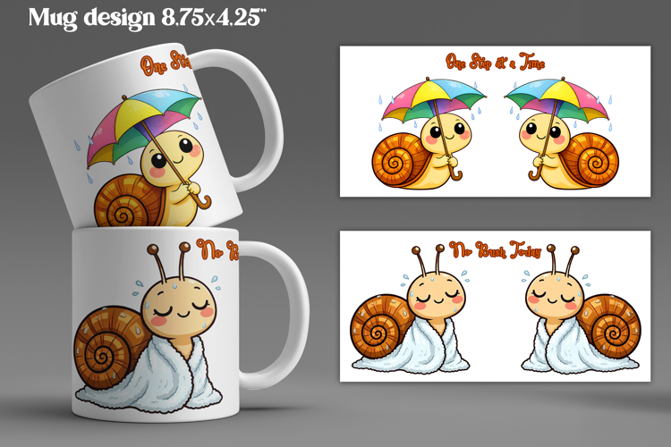 Cozy snail mug wrap design | Funny animal mug sublimation