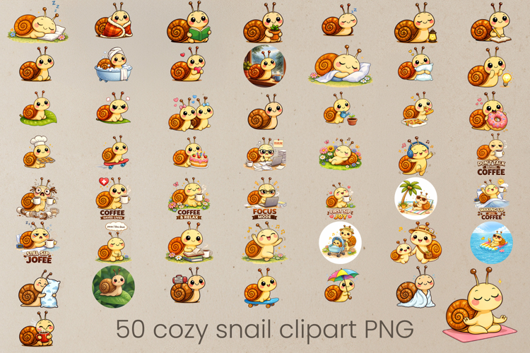 Cozy snail sublimation | Cute funny snail clipart PNG