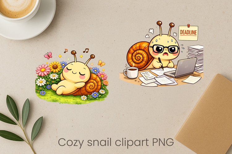 Cozy snail sublimation | Cute funny snail clipart PNG