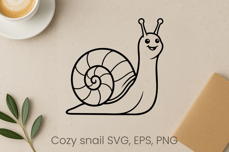 Cozy funny snail SVG design | Funny animal character SVG