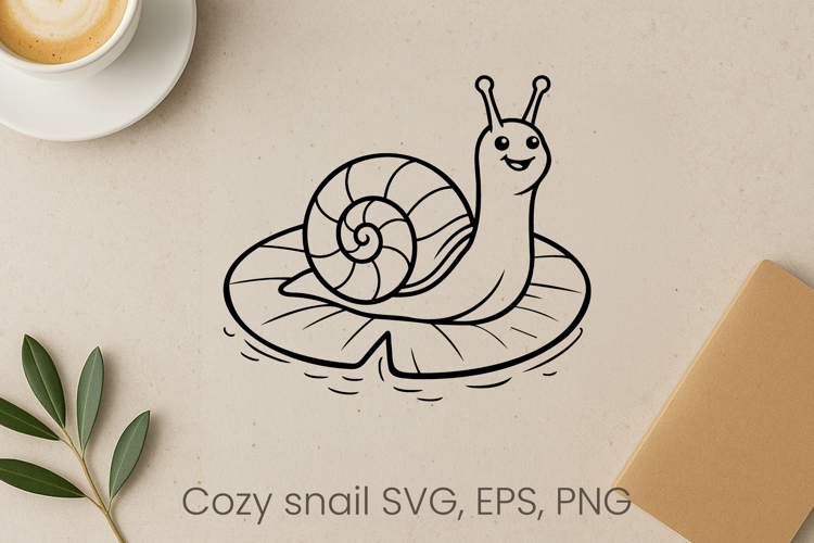 Cozy funny snail SVG design | Funny animal character SVG