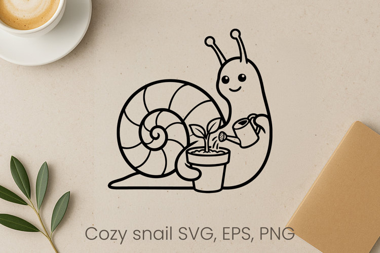 Cozy funny snail SVG design | Funny animal character SVG