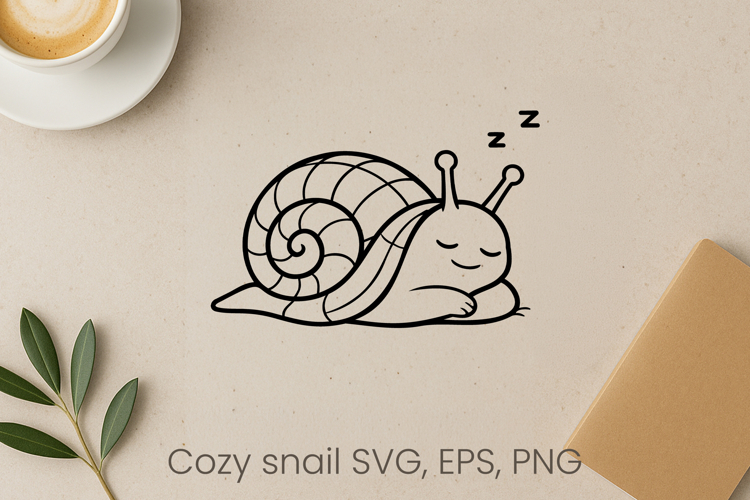 Cozy funny snail SVG design | Funny animal character SVG