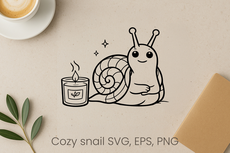 Cozy funny snail SVG design | Funny animal character SVG
