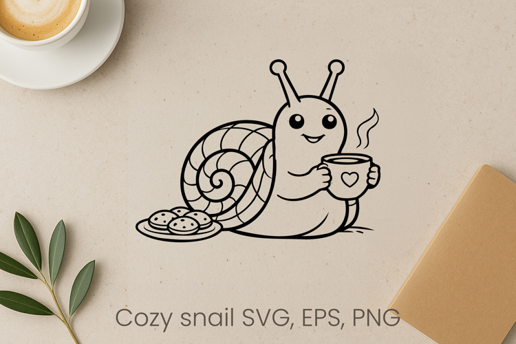Cozy funny snail SVG design | Funny animal character SVG