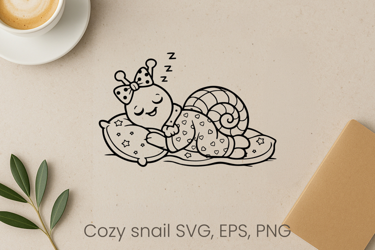 Cozy funny snail SVG design | Funny animal character SVG