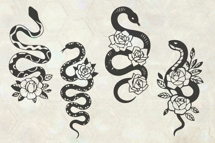 Snakes with Flowers SVG