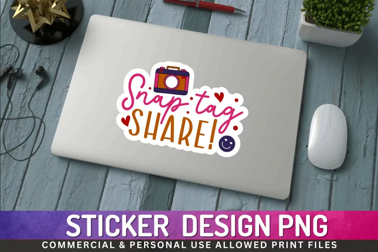 Snap Tag Share Stickers PNG