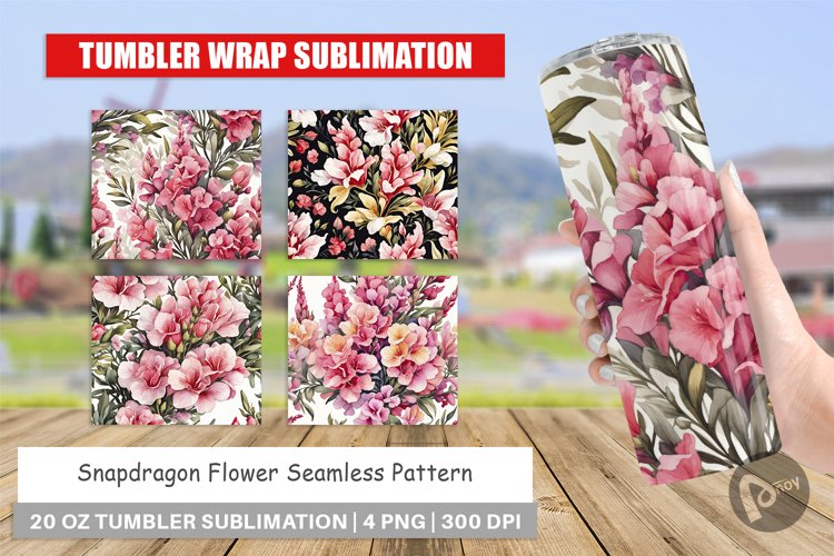 Tumbler Wrap Snapdragon Pattern