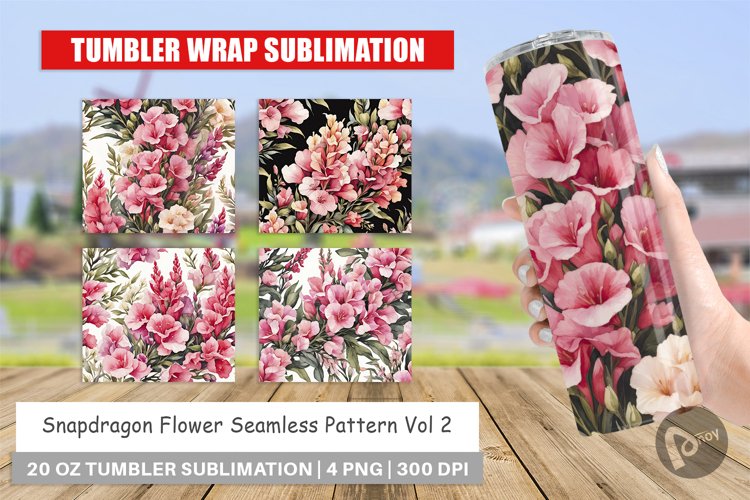 Tumbler Wrap Snapdragon Pattern