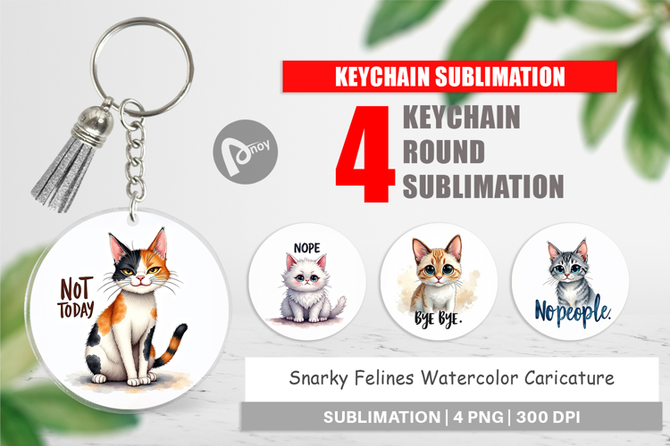 Snarky Felines Keychain
