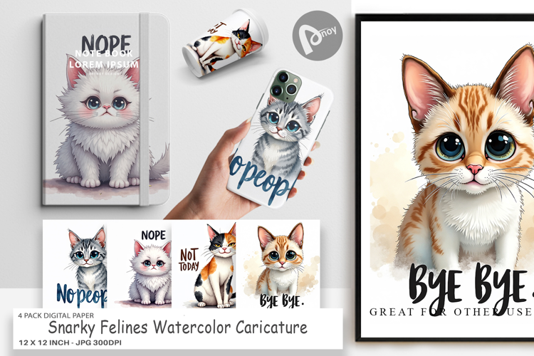 Snarky Felines Digital Paper