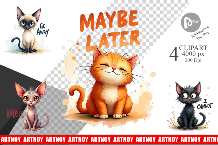 Snarky Felines Clipart