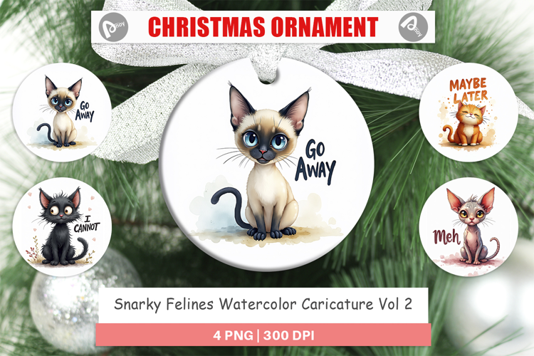 Snarky Felines Ornament