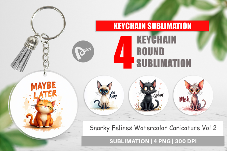 Snarky Felines Keychain