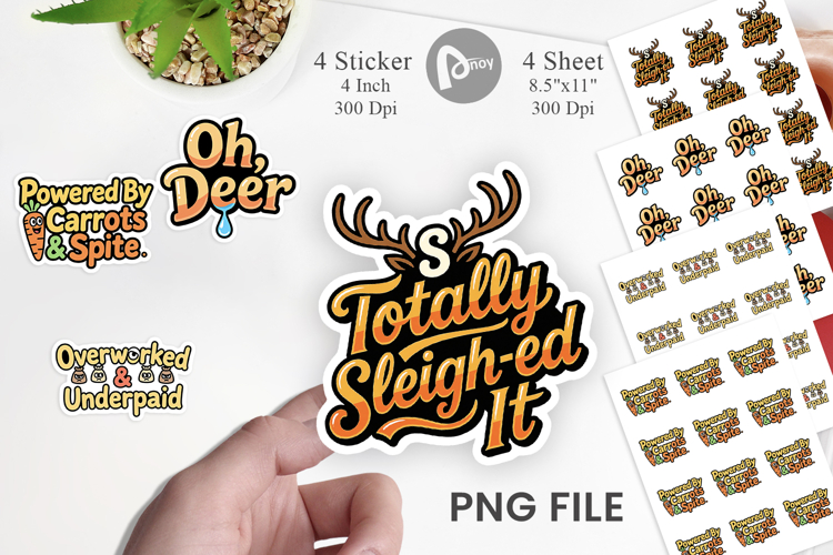 Snarky Reindeer Holiday Sticker