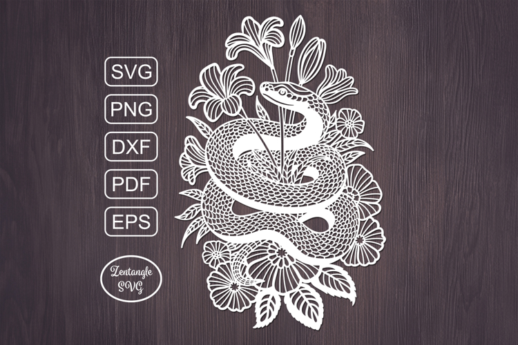 Snake papercut, paper cutting template, laser cut halloween