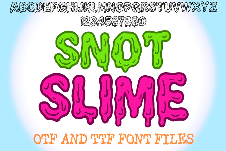 Snot Slime Lettering ABC Text Font Alphabet Gooey OTF Type