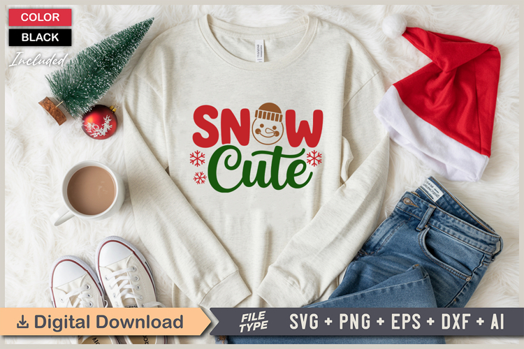 Snow Cute SVG | Christmas SVG | Holiday SVG | Xmas SVG