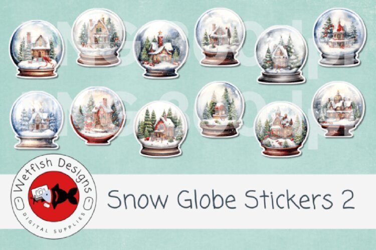 Printable Snow Globe Stickers 2 example image 1