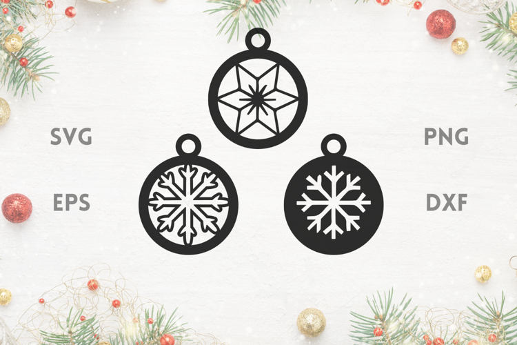 Snowflakes Laser cut Ornaments SVG