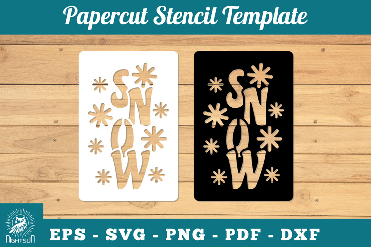 Snow Papercut Stencil SVG