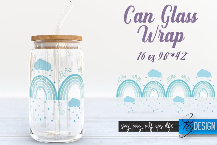 Can Glass Wrap Rainbow SVG | Rainbow SVG Design | Template