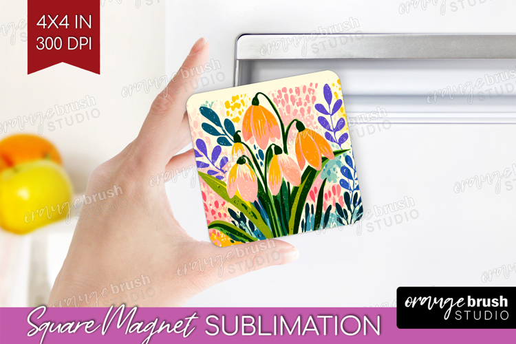 Snowdrop Modern Floral Magnet Sublimation Sping Flower PNG