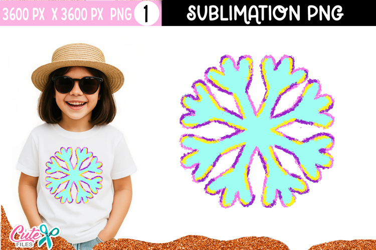 Snowflake Brush Sublimation Design