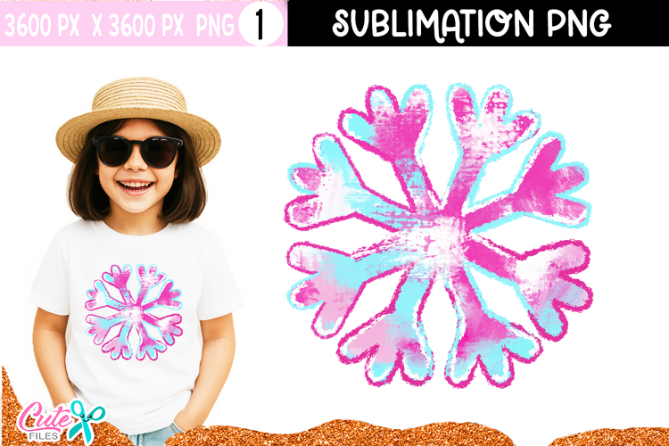 Snowflake Brush Sublimation Design