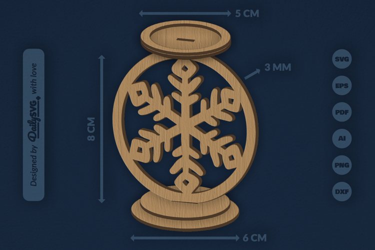 Snowflake Candle Holder SVG
