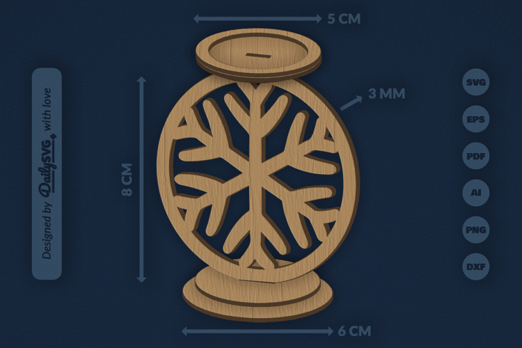 Snowflake Candle Holder SVG